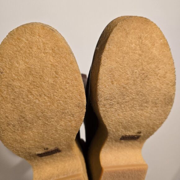 Coach Delaney Chelsea Boots Brown Leather Size 10 Chunky Lug Platform Sole Boho - Picture 10 of 16